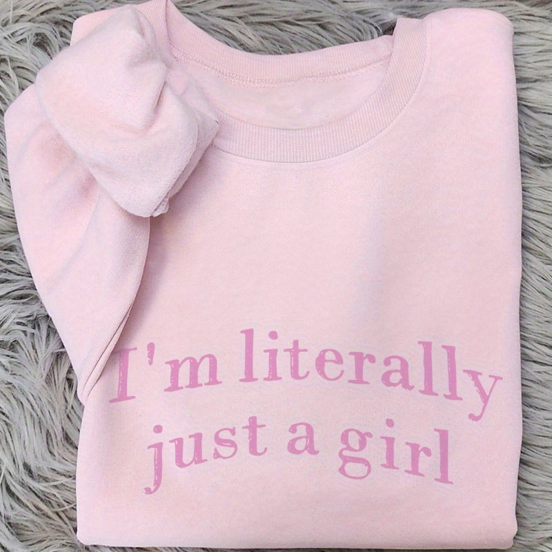 

Fleece-lined 'i'm ' Sweatshirt - , Long Sleeve For Women, For Fall &