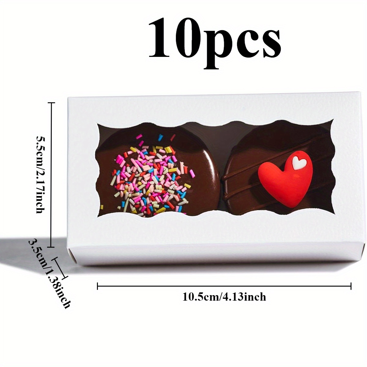 10pcs Macaron Boxes | 4.17 X 2.16 X 1.37 Inches Paper Macaron Containers For Wedding, Party, Small Bakery Packaging For Mini Pastry