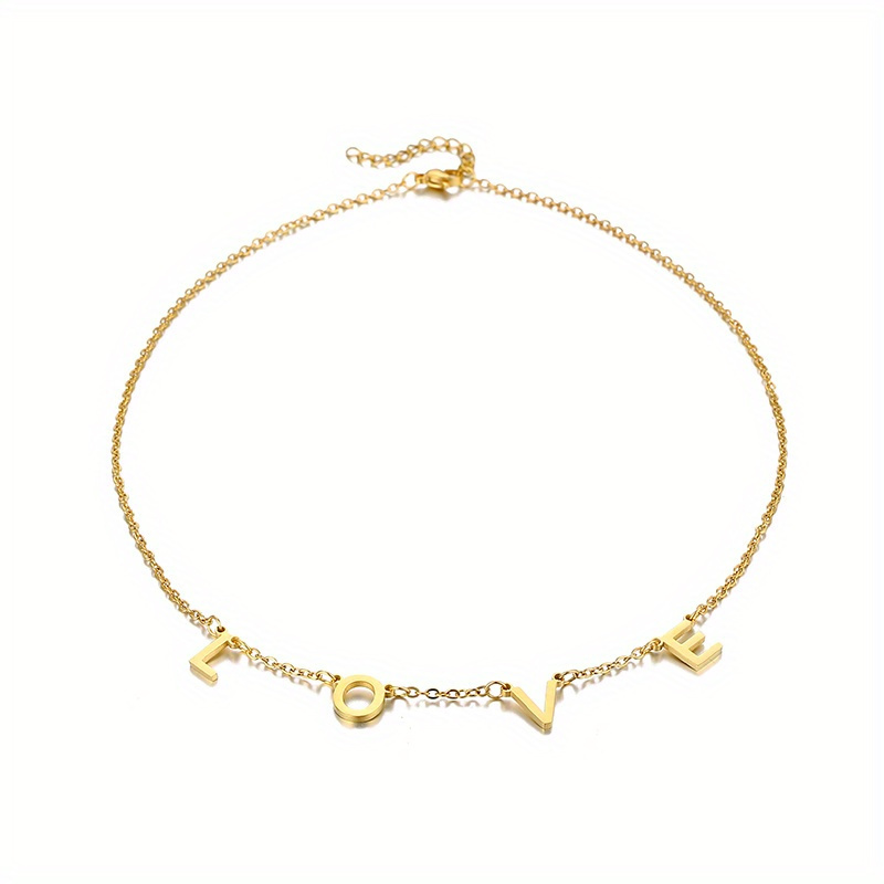 TEMU [fast Arrival] Customizable 304l Stainless Steel Name Necklace - Unique Personalized Initial Letter Pendant Jewelry With Diy Nameplate Ornament - Gift For