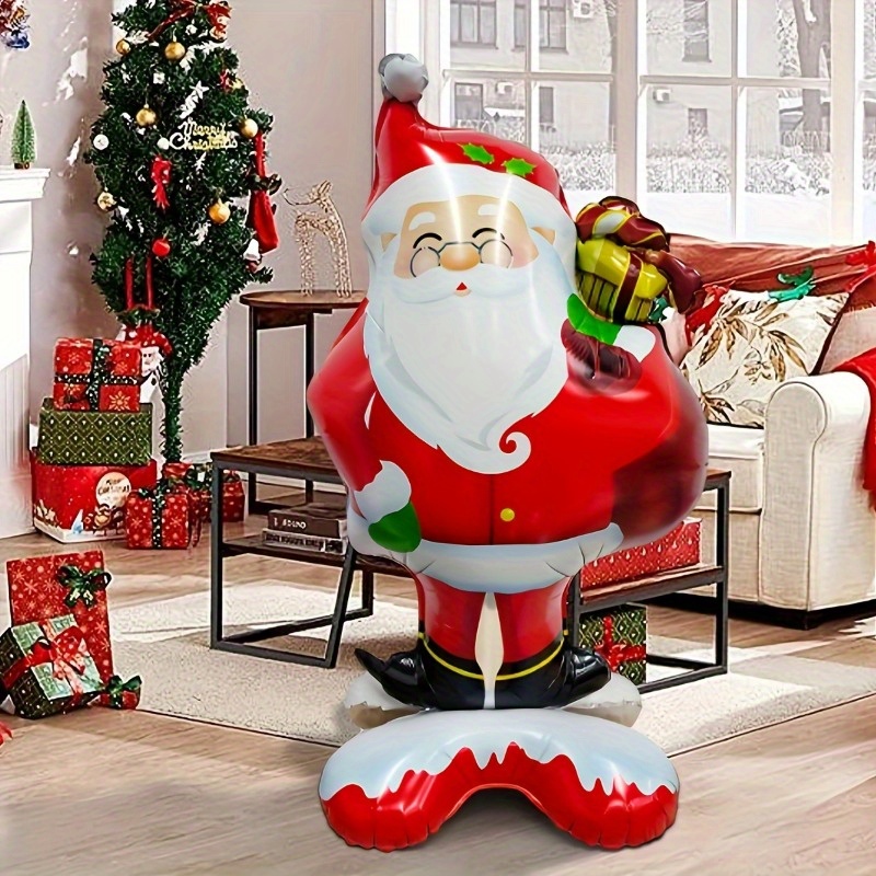 

Extra Large Standing Santa Claus Aluminum Foil Balloon - 1 Piece, Indoor & Outdoor Christmas Holiday Party Decoration, Ideal For Christmas, New Year, Birthday, Easter Gifts