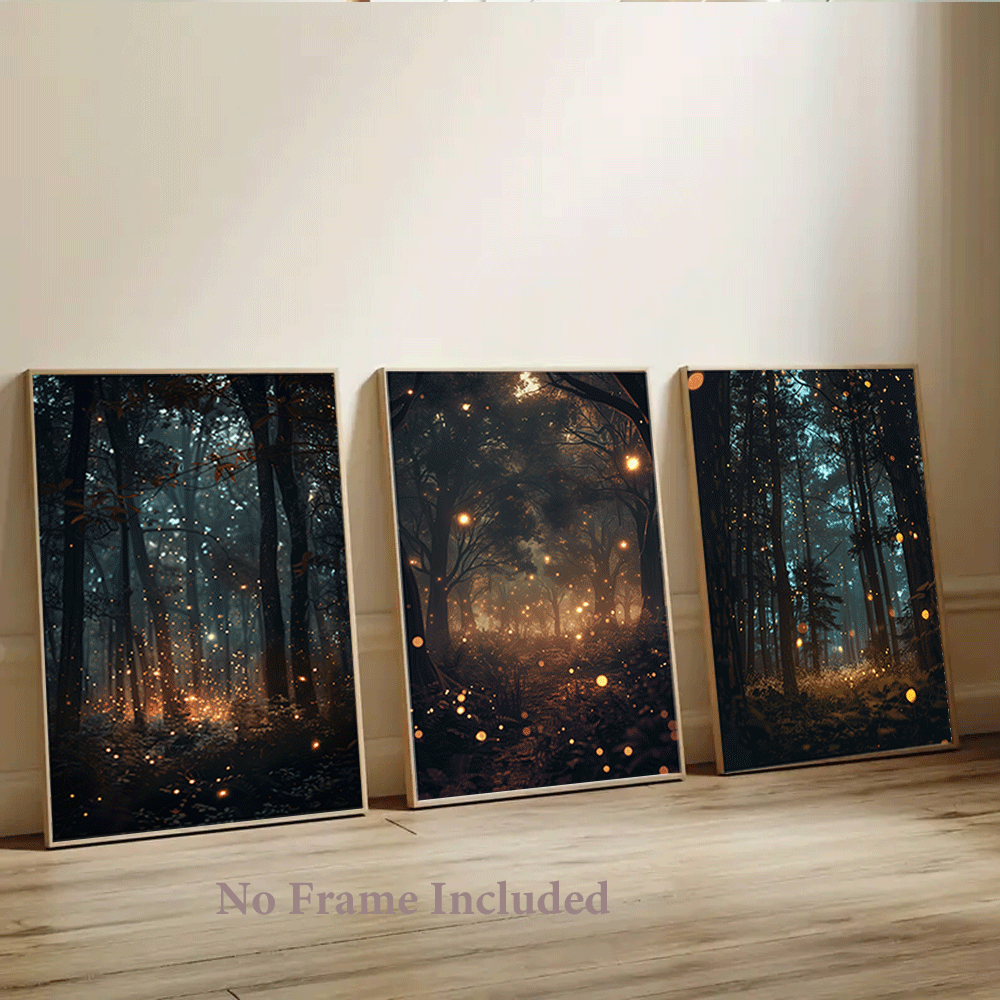 

Forest Canvas Wall Art Set, 3pcs - Frameless, 16x24 Inches, Ideal For Home, Bedroom, Kitchen, Office, Cafe Decor - Perfect Gift For Art Lovers