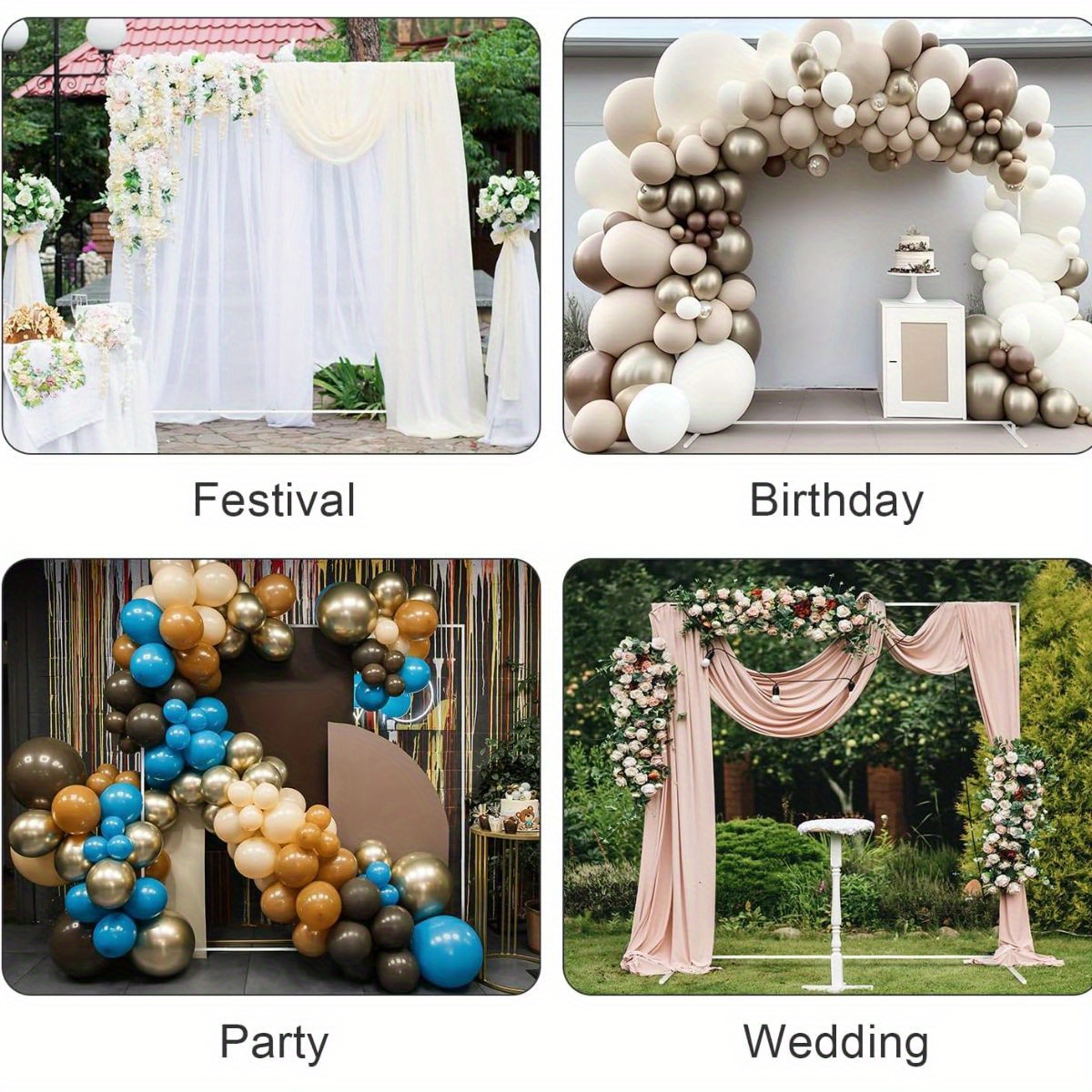 

6. 6ft X 6. 6ft Square Metal Balloon Arch Stand For Wedding , Rectangular Backdrop Stand For Anniversary, Birthday Party, Bridal Shower Decor - Home Decoration, White