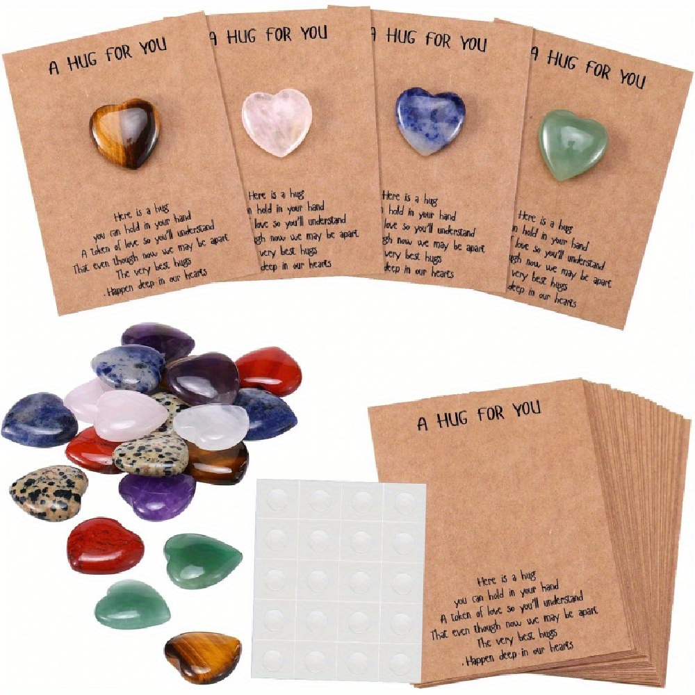 

40-pack Multicolored Pocket Hug Token Bulk Set, Natural -shaped Greeting Cards, Keepsake Exchange Cards For Relationship, Family, Colleagues, Distance & Social Present, No Electricity Needed