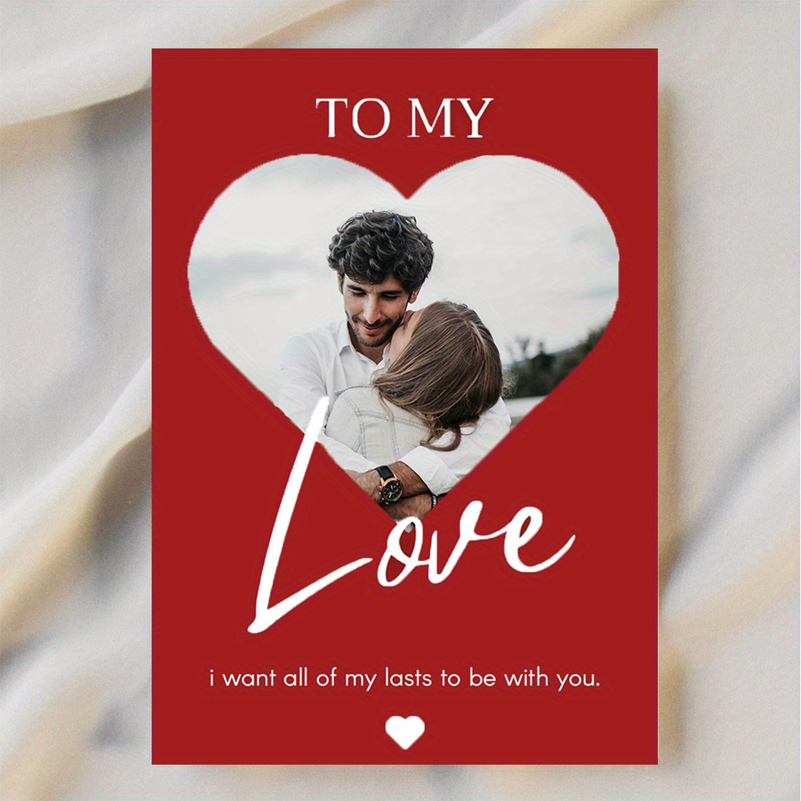 

1pc Personalized Photo Love Card With Envelope, 's Day Gift, Birthday, Anniversary, And , Paper Material,