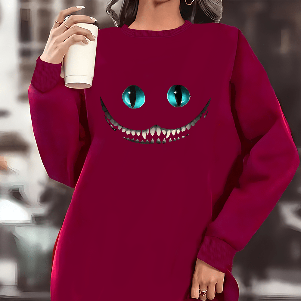 

Fleece-lined Halloween Graphic Sweatshirt For - Long , Pullover