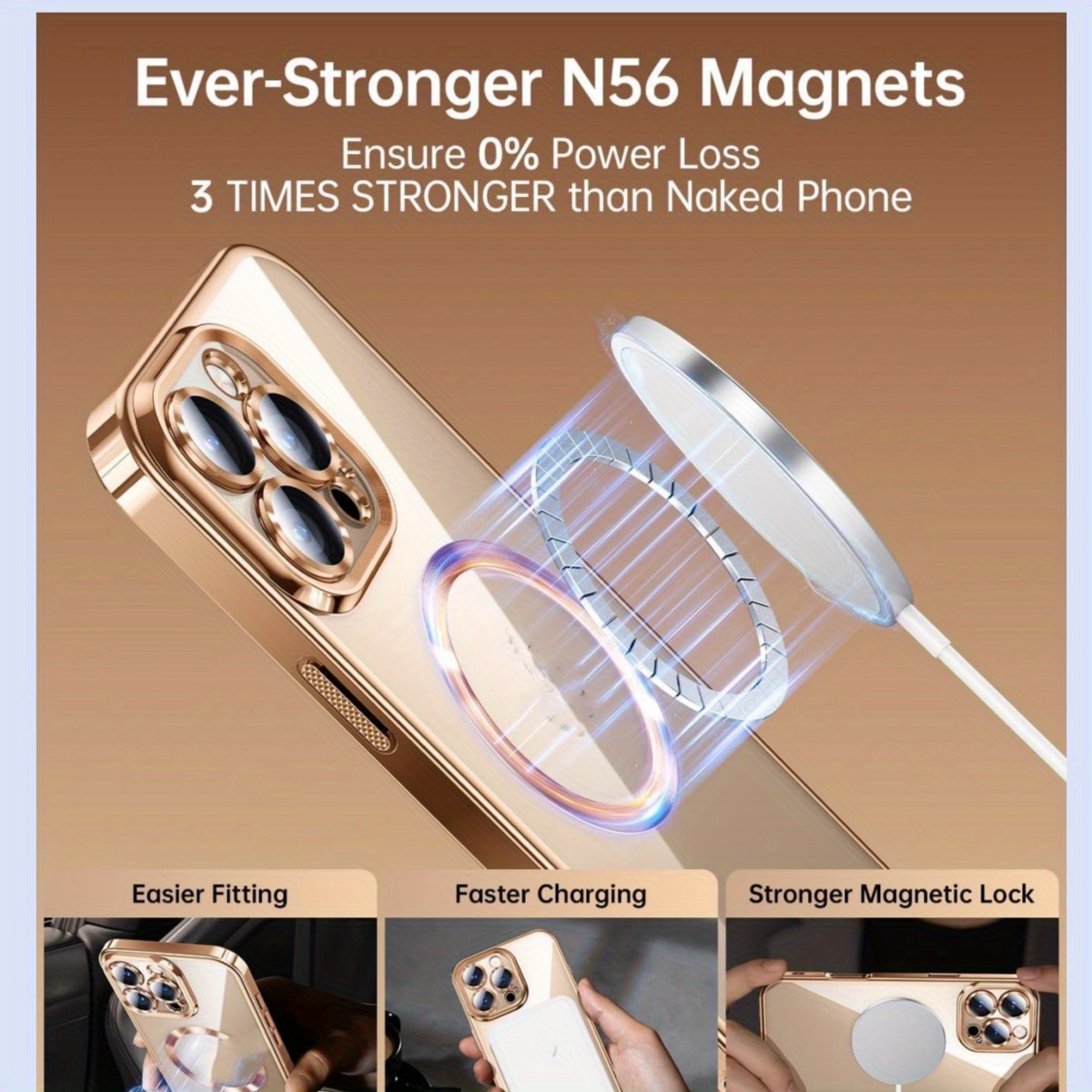 TEMU Magnetic Transparent Wireless Charge Case For Iphone16pro Max Iphone16plus Iphone16 Pro Iphone16