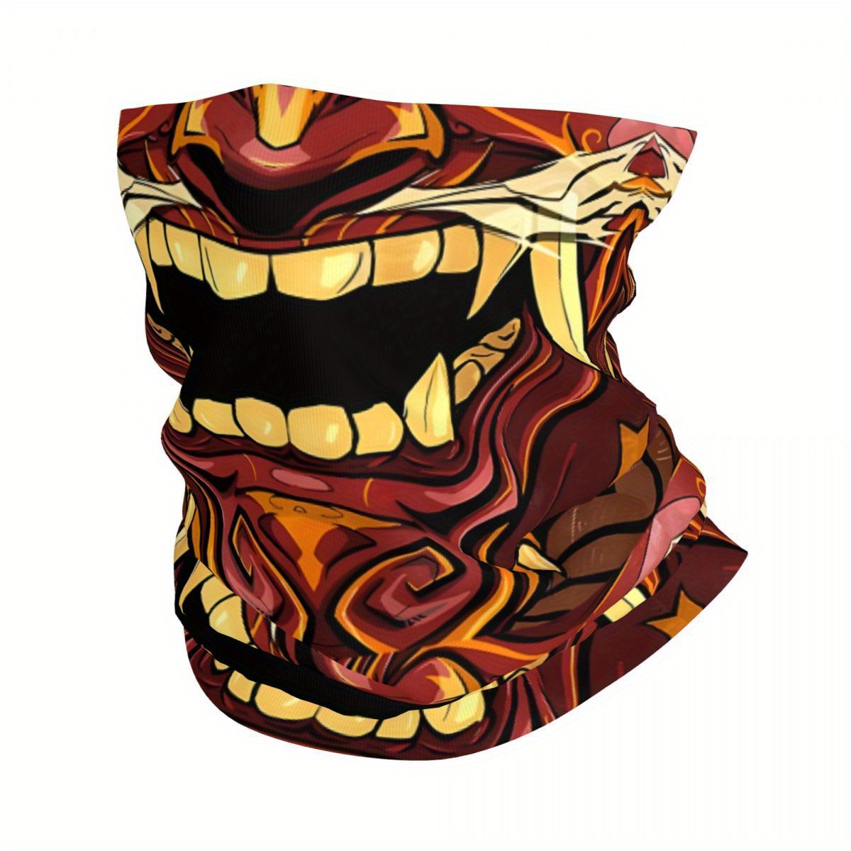 

Warrior Oni Face Mask Bandana - Breathable Polyester Neck Gaiter For Protection And Style