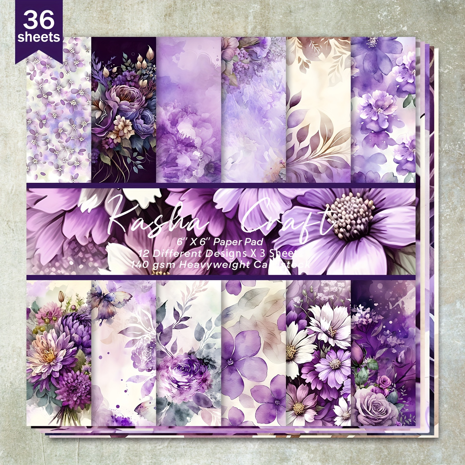 

36 6inch (purple ) Scrapbooking , Suitable For Bullet Diary, Trash Magazine, Greeting , Album And Handicrafts