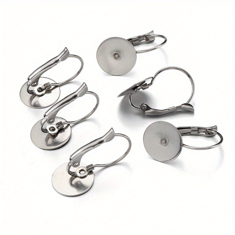 

10pcs Stainless Steel Earring Backs, French Clip Earring Stoppers, Flat Pad Ear Clutch For , Findings