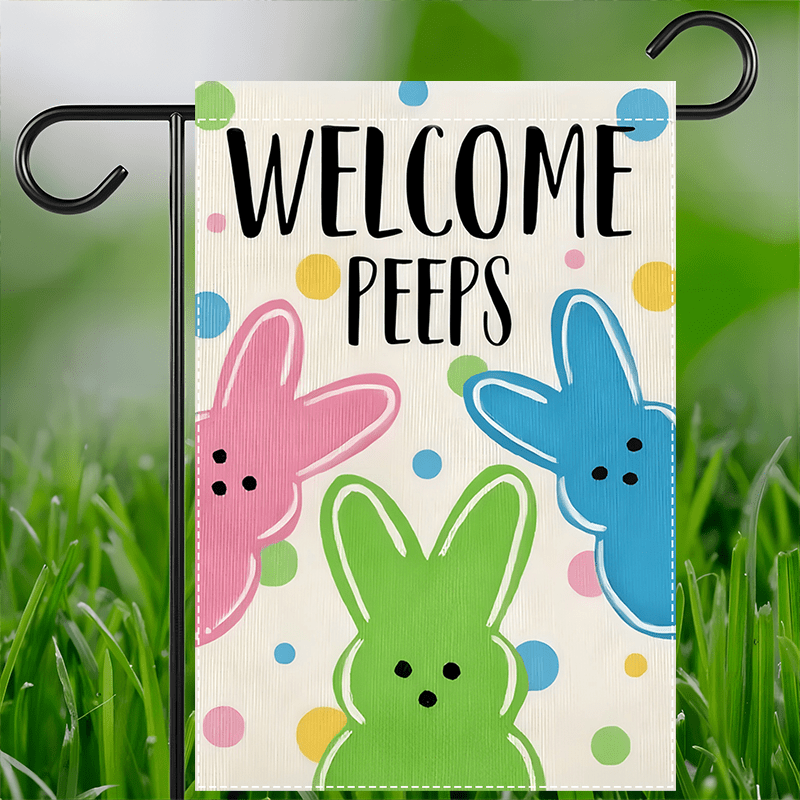 

Easter Bunny Garden Flag - Double-sided Polyester Welcome Yard Flag - Multipurpose, Washable, Fade-resistant Outdoor Decor Without Flagpole - 12 X 18 Inches - 1pc