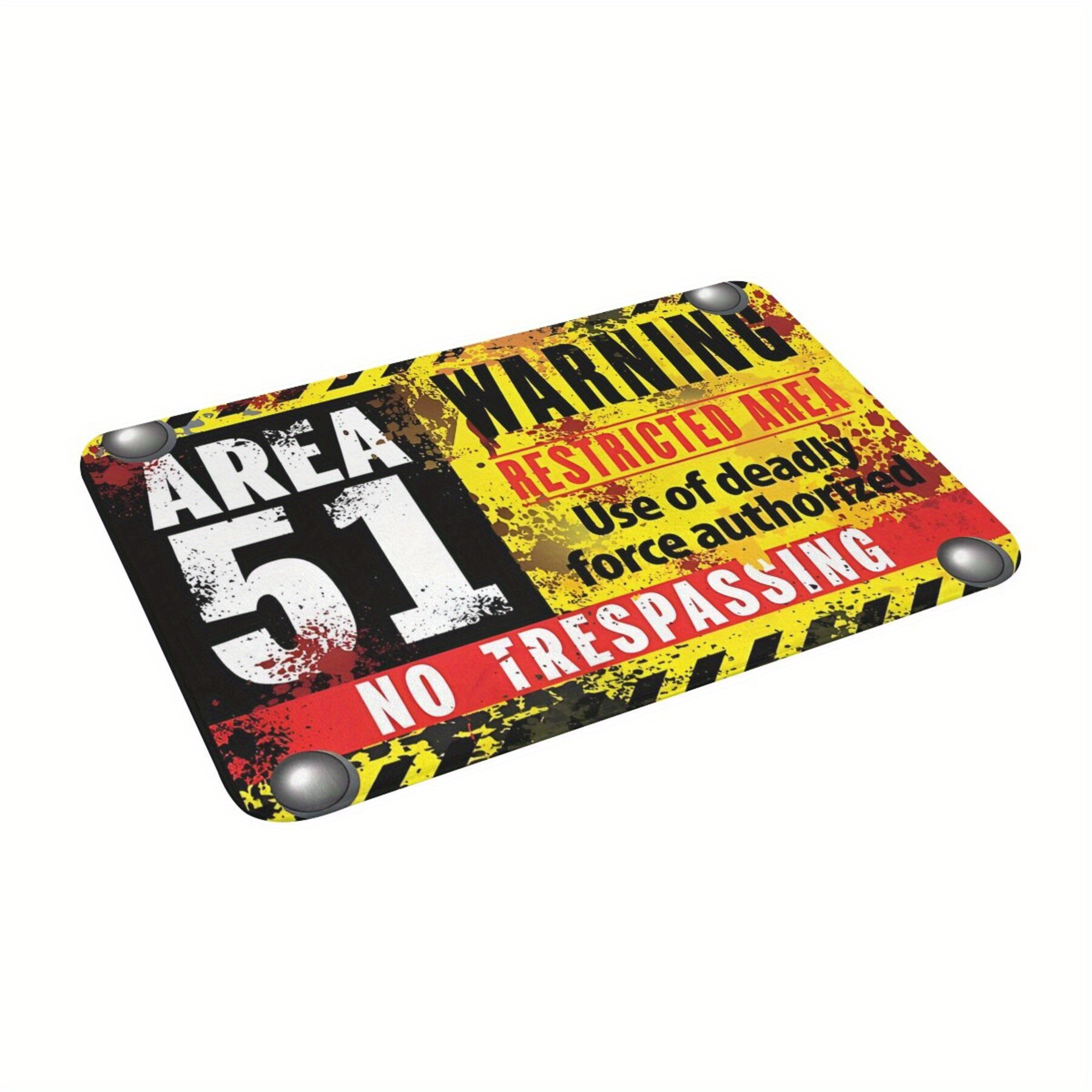 

Area Trespassing Warning Mat - Lightweight, Machine Washable Polyester Rug For Bathroom, Kitchen, Balcony & Home Decor Bathroom Rug