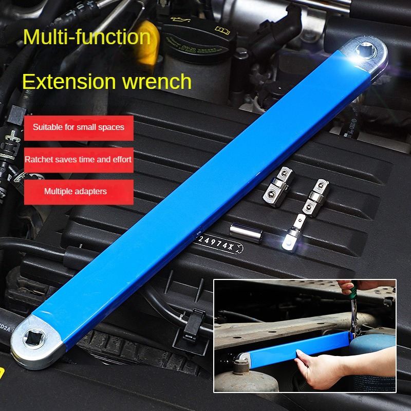 

1pc High Carbon Steel Extension Wrench, Mechanical , Dual- With Ratchet For Efficient Tightening And Loosening, Construction For Tight