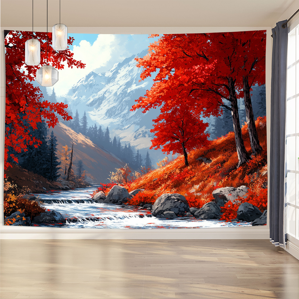 

3d Stream And Tapestry Wall Hanging - Style Polyester Decorative Art For Living Room, Bedroom, Office, Party Decor, Creative Gift (no Feathers, Electricity-free)