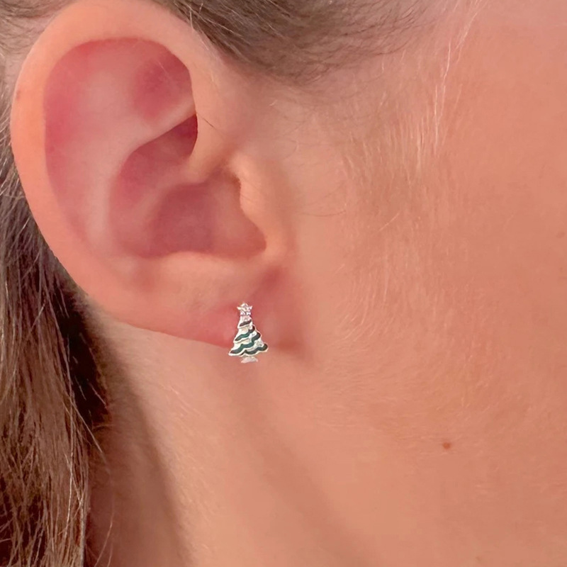 

1 Pair Christmas Earrings Women European And American New Year Christmas Tree Ornaments Essential Holiday Earrings