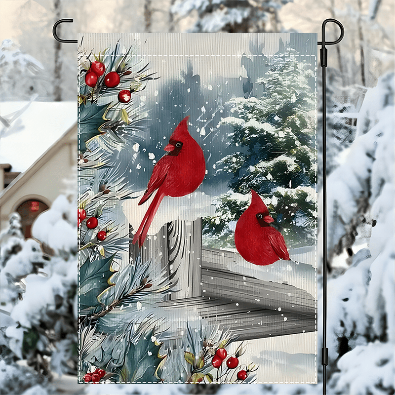 

Double-sided Winter Garden Flag - Male & Design, Polyester, Outdoor Decor, 12x18 Inch, No Pole Included, Waterproof, Decoration