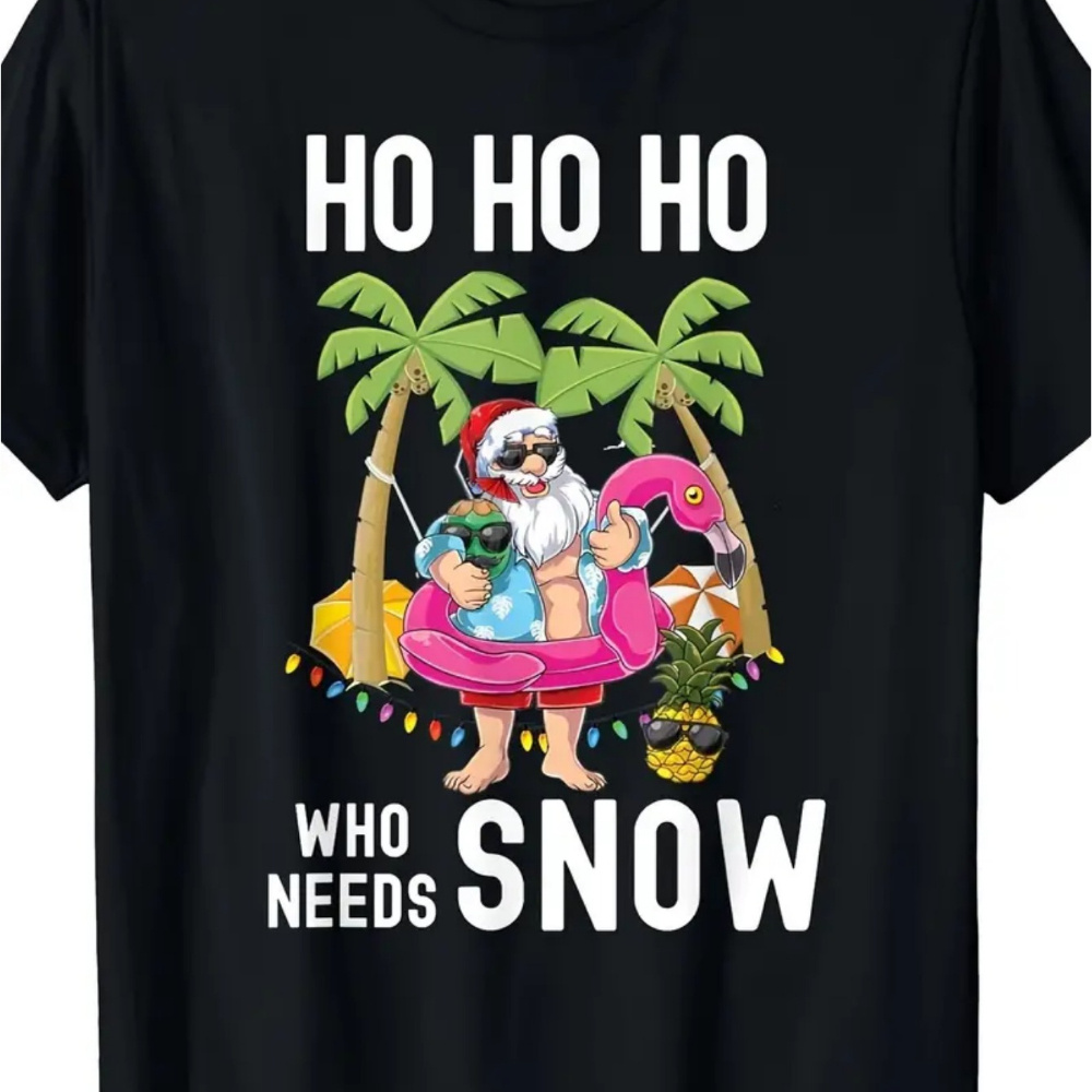 

Christmas Palm Tree Santa Surf Vacation Men's T-shirt