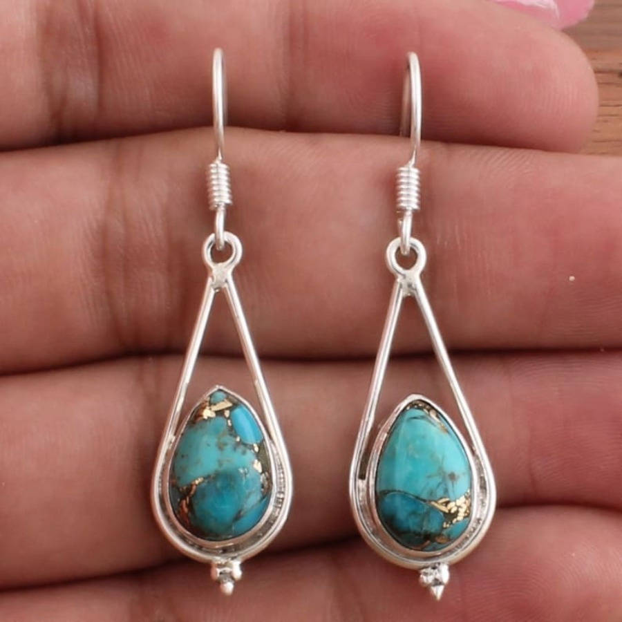 TEMU 2pcs Retro Water Drop Earrings - Elegant Teardrop Dangle Earrings For , Look Unisex Suitable For Daily Wear, Parties, , Christmas & Birthday