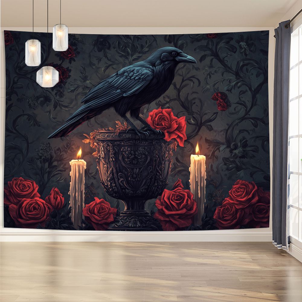 

Style 3d And Candle Wall Tapestry - Polyester Hanging Decorative Ornament For Living Room, Bedroom, Office - No Feathers, No Electricity Needed - Wall Decor For & Parties