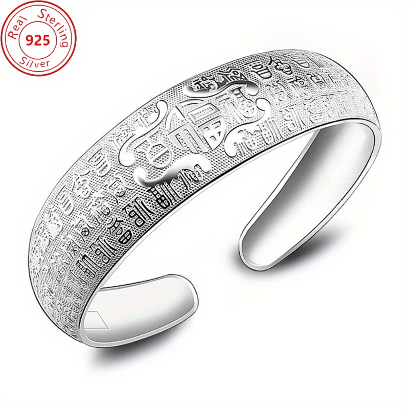 

Chinese Style S925 Sterling Silver Bracelet - Solid Craft - Stylish Vintage - Suitable For Wear - Valentine's Day - Thanksgiving - Birthday Parties And Gifts