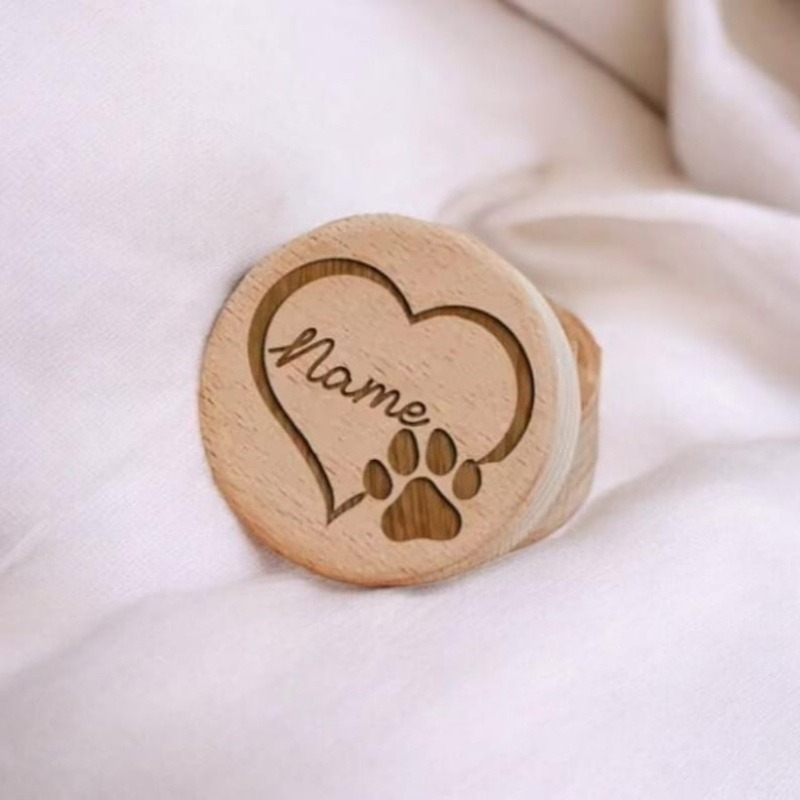 

Personalized Wooden Pet Hair Keepsake Box - Cat Memorial Gift, Sympathy For Loss Of Dog Or Cat