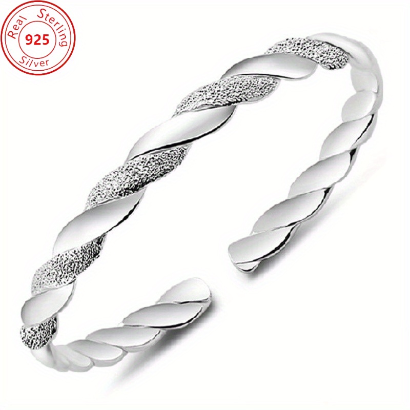 

S925 Sterling Bracelet - Hypoallergenic - Stylish Winding Design - Suitable For Wear - Valentine's Day - Thanksgiving - Birthday Parties And Gifts