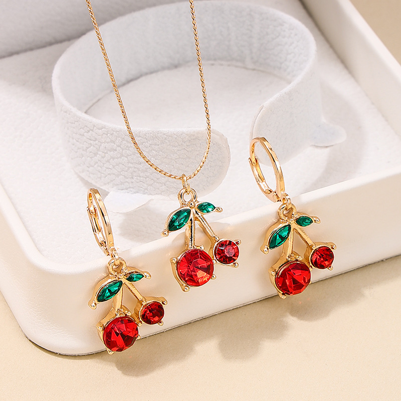 

3 Pcs Set Cute Metal Women Necklace Earrings Jewelry Fit Daily Gift-