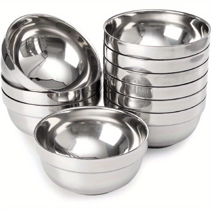 

10 Stainless Steel Bowl, Double Insulated Serving Bowl, Insulated Bowl, Salad Bowl, , Suitable For Cereal Soup, Ice Cream, Dessert Bowl, Soup Bowl, Dishwasher, Kitchen Utensils, Cutlery