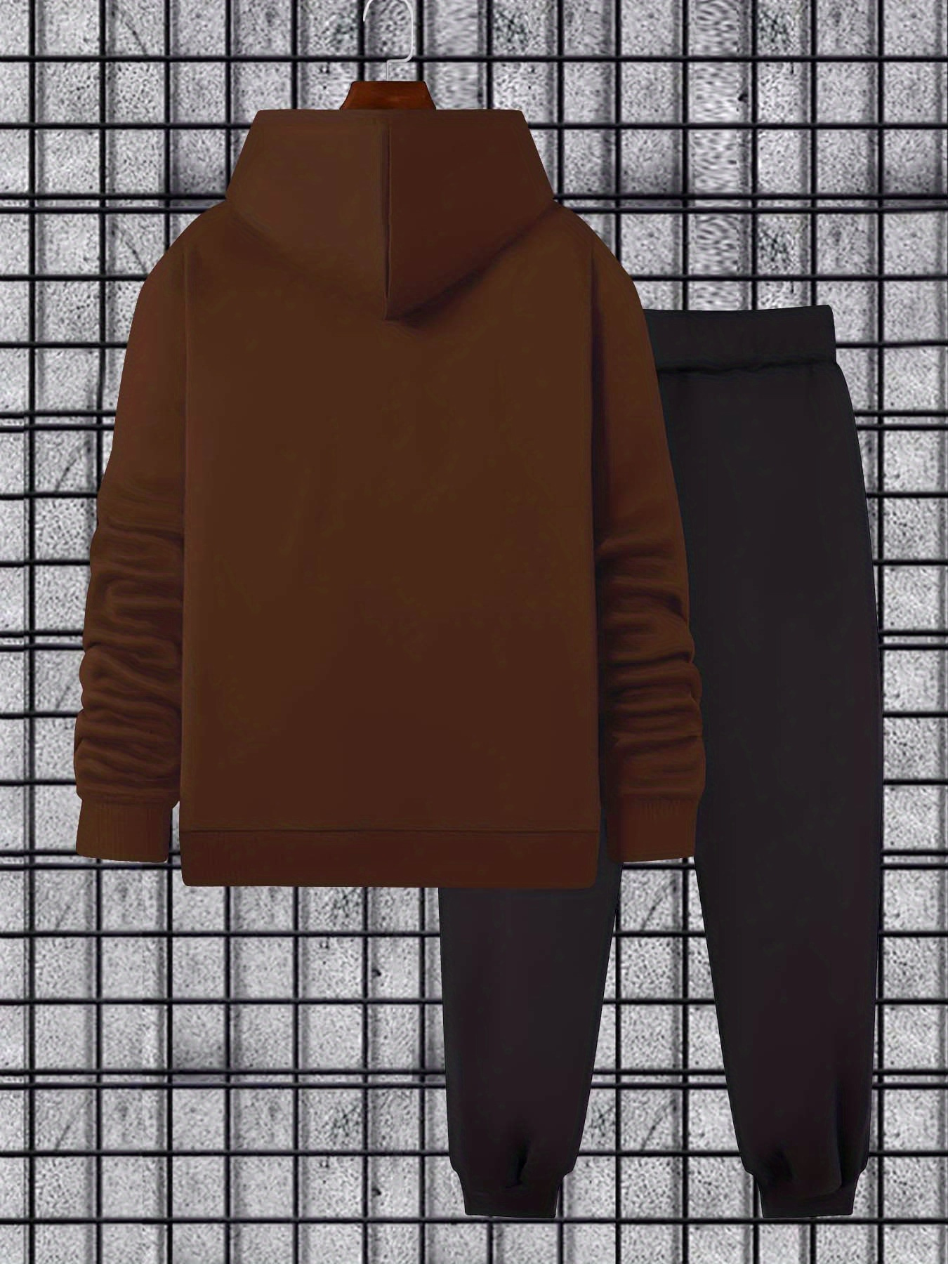 conjunto sudadera capucha pantalones hombre estampa cabeza Temu