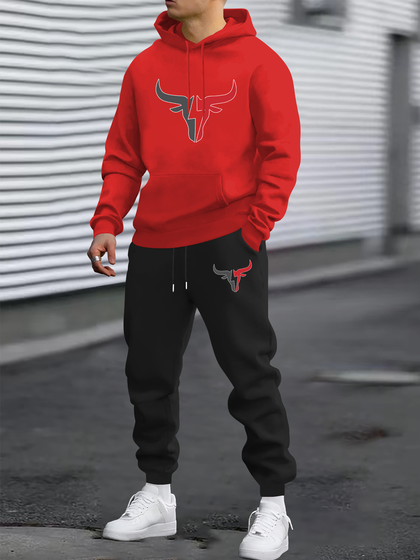 mens hooded sweatshirt sweatpants set Temu Bahrain