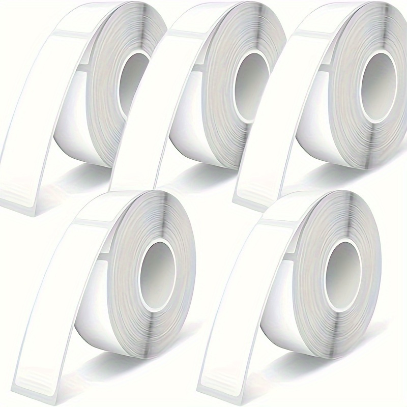 

160pcs/roll D30 White Labels - Compatible With Printers, 5 Rolls, 0.47" X 1.57" Waterproof Adhesive Stickers For Office And