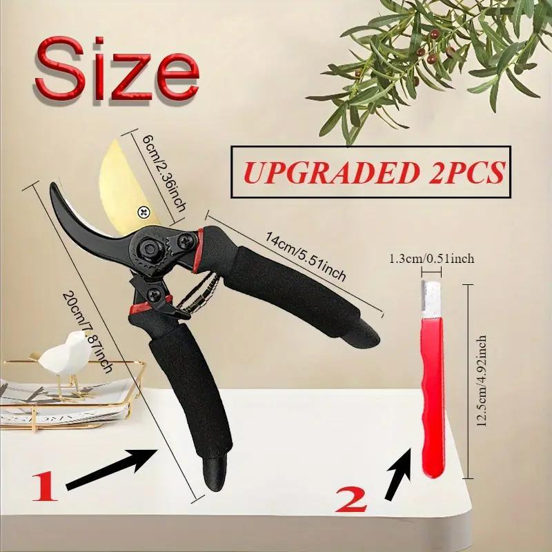 TEMU 2pcs, Shears + Knife Sharpener Set, Gardening Pruning Shears, Garden Hedge Shears, Handheld Trimmer - Garden Scissors Heavy-duty Tools,