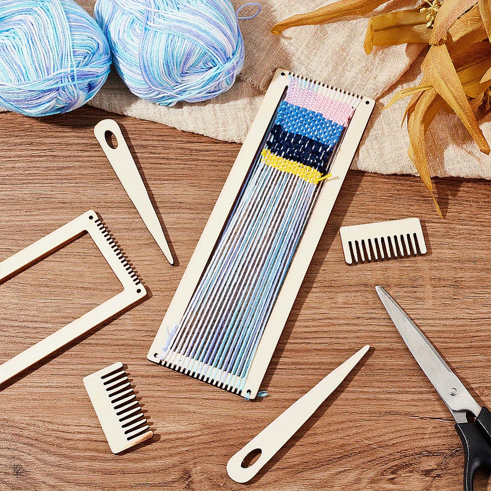 

3pcs/set Wooden Weaving Kit For Diy Crafts Comb And Crochet - , Knitting Weaving Tool