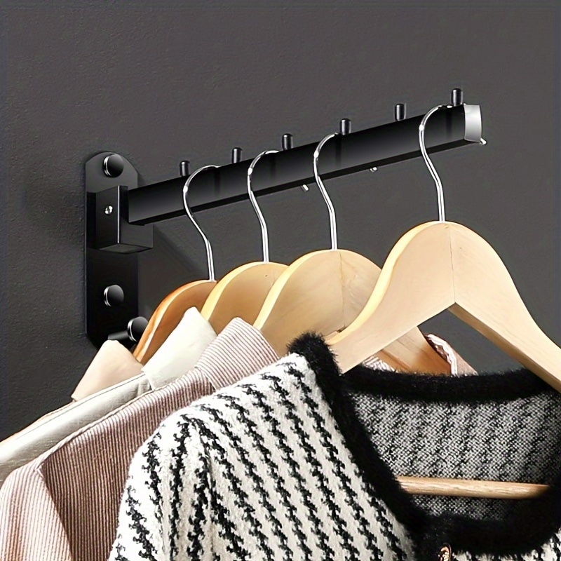 

Ldq Heavy-duty Stainless Steel Wall Mounted Coat Rack With Swing Arm - Ideal For Bathroom, Bedroom, Laundry Room - Black