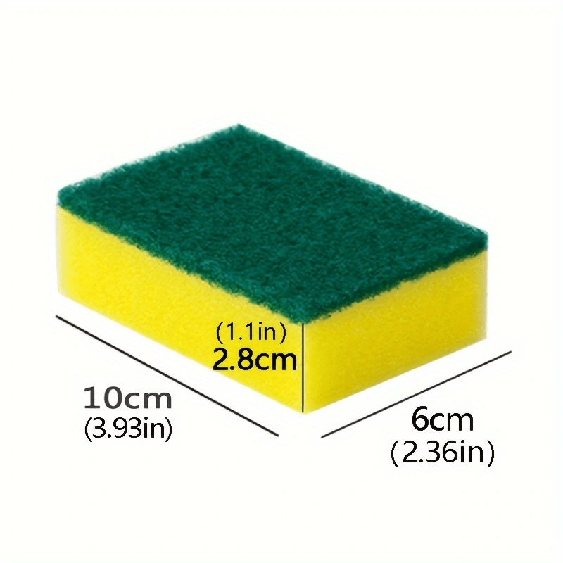 

Polyurethane Kitchen Cleaning Sponges - High Absorbency, Rust And Oil Stain Remover, Suitable For Cutlery, Pots, And Furniture - Double-layer Design With Sand Fibre Grip