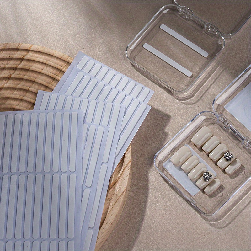 

3/5sheets Double Sided Tape For Nails Display, Self-adhesive Tape For Press On Nails Adhesive Clear Mounting Tape For Nail Packaging Nail Supplies Colors Designs