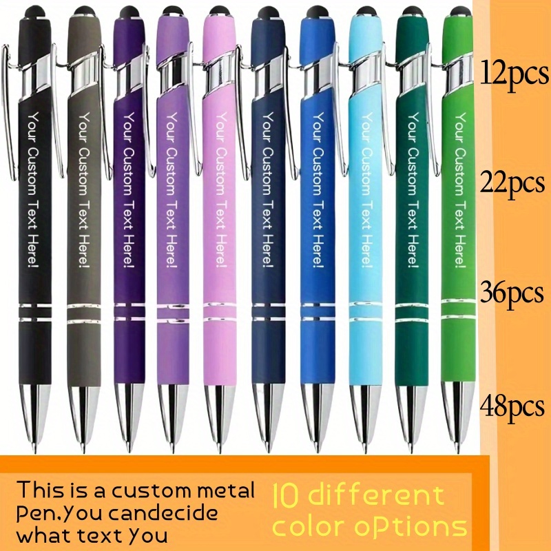 

12/22/36/48pcs Customized Gift Metal Ballpoint Pen Set, With Refill - Smooth Writing, Medium Tip, Retractable - Very Suitable For Office, School, Writing And Art Projects - Perfect Gift For Family