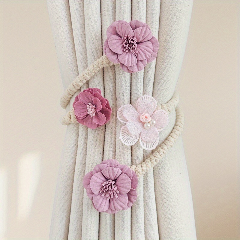 1pc Elegant Three-dimensional Flower Curtain Tieback, Curtain , Curtain Tie, For Bedroom And Living Room Decoration, Home Decor