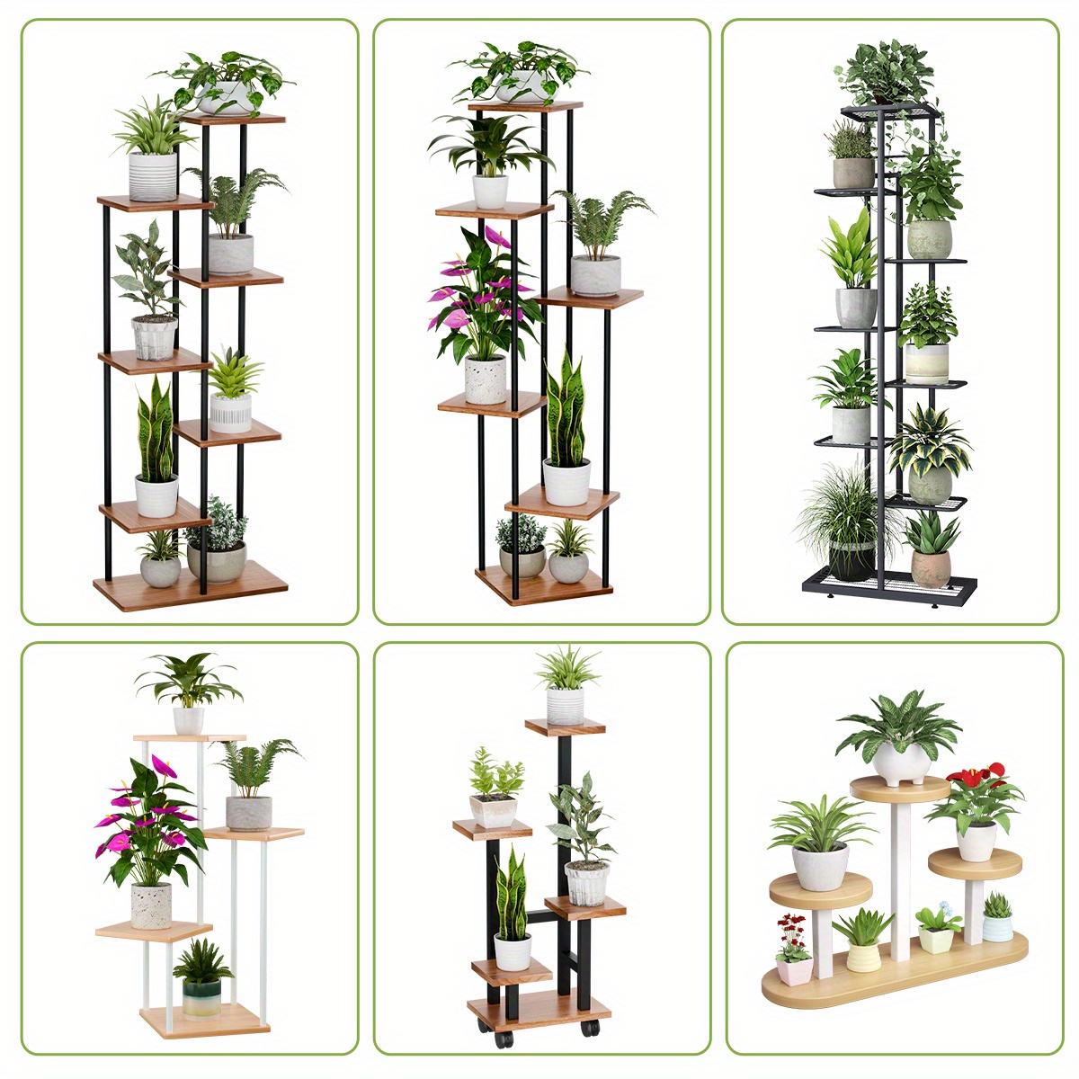 

4 / 5 / 6 / 7 Wooden High Plant Bracket Metal Rack Indoor, Multi Planter Rack Corner Rack, Rack Display Rack, Yard Living Room Storage Organizer