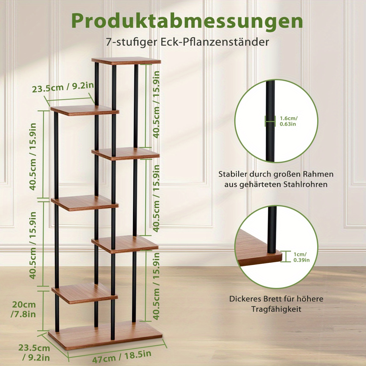 4 layers 5 layers 6 layers   wooden high plant bracket metal rack indoor multi planter rack corner rack flower pot rack display rack yard living room balcony garden storage organizer