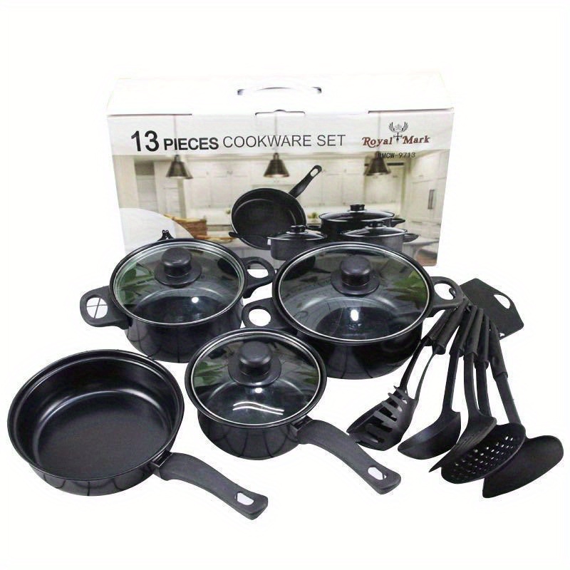 13 piece pan set non stick saucepan frying pan multi piece kitchen pan set english neutral   you can fry you can boil you can fry you can stew details 11