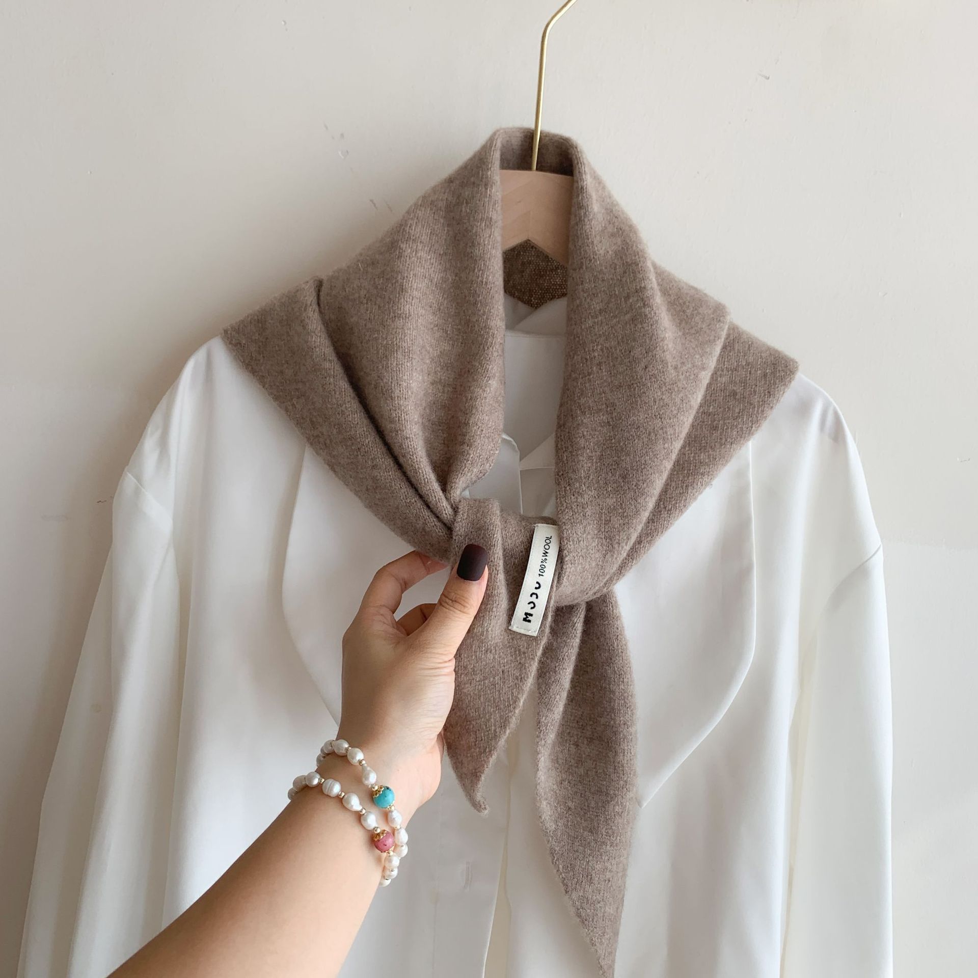 écharpe triangulaire en laine pure femmes accessoire d'hiver - Temu France