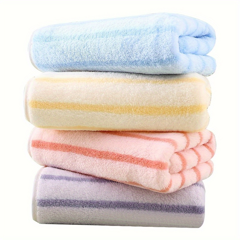 

5pcs 23.62*11.81 Inch Cotton Bath Towel Set - Lightweight, Absorbent, Striped Design For Modern Bathrooms - Perfect Gift For Halloween, Thanksgiving And Christmas, Bathroom Towel Rack Set