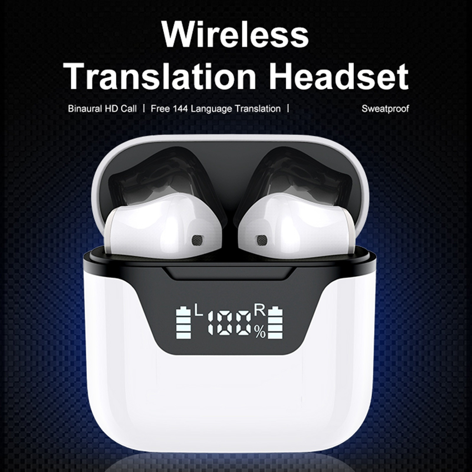 

Language Translator Earbuds, Support 144 Languages, Bt Translator Earbuds 0.2s 3 Translator Device For Music And Calling Language Translator Device