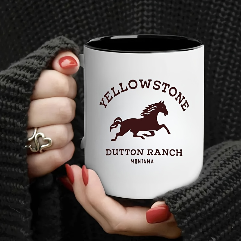 

Yellowstone 11oz Ceramic Coffee Mug - & Portable, Ideal For Camping, Picnics, Travel | Perfect Birthday Or Father's Day Gift For Dad