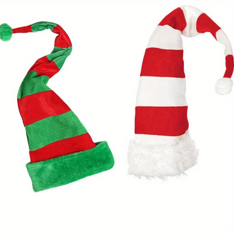 

Red And White Striped Christmas Hat, Funny Halloween Christmas Elf Hat