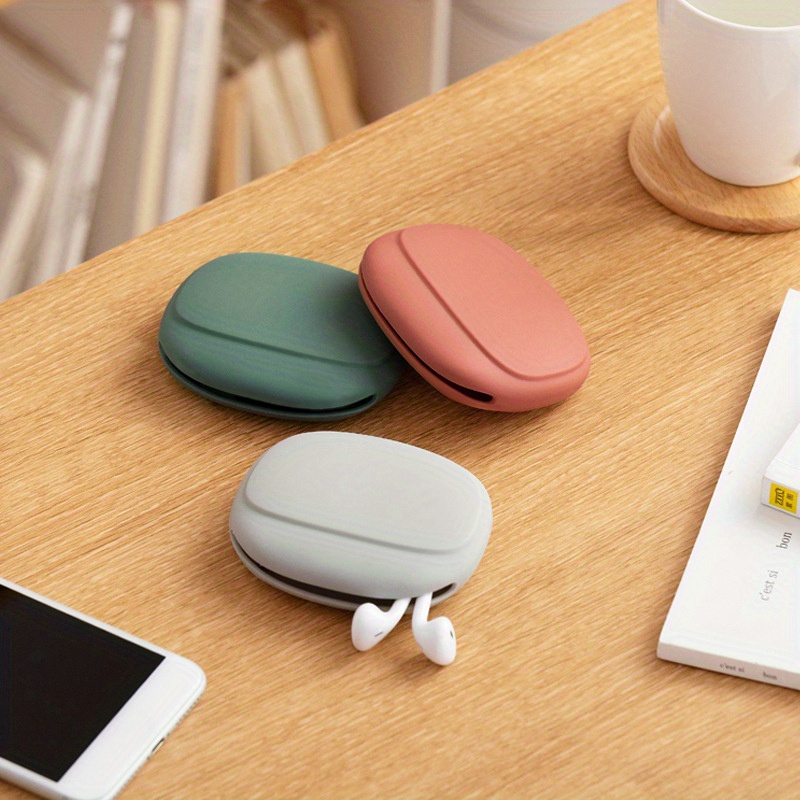 

1pc Silicone Headphone Storage Box, Cable Organizer, Portable Earphone Case, Compact U Disk Purse, Cute Coins Bag For Home, Travel, - Office Supplies