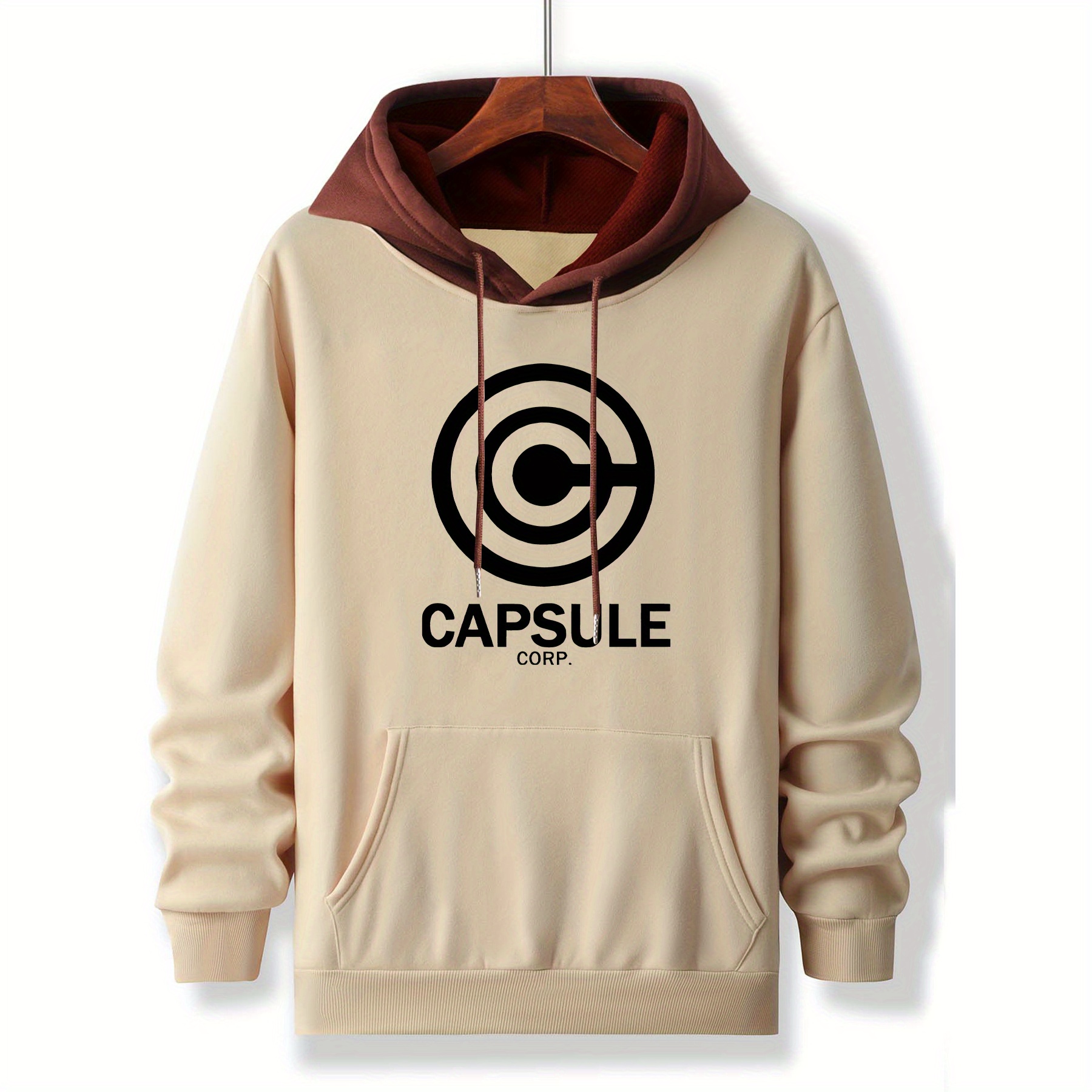 

Dégagé de capsule Corp - 100% Polyester Sweatshirt décontracté pour homme avec manches longues, tissu tricoté à capuche avec légère élasticité, polyvalence saisonnière - Hoodies de mode