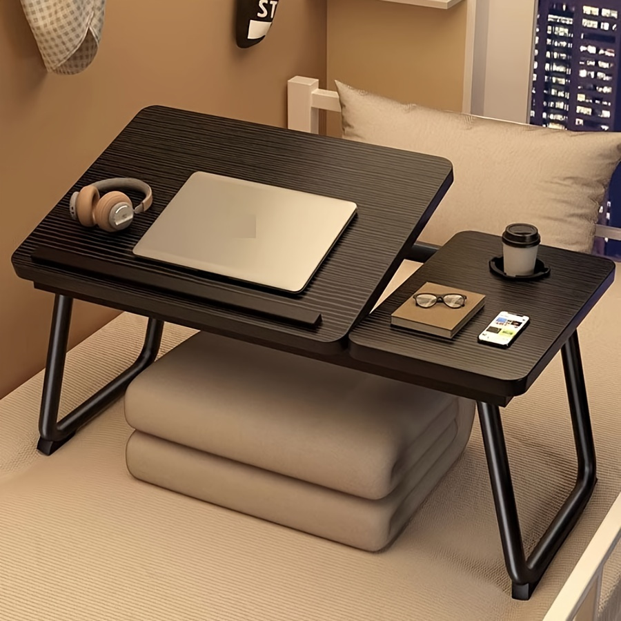 

Bedside Laptop Desk, Multifunctional Wood Computer Table, Adult Uncharged Lap Desk Laminated , For Dormitory And Use