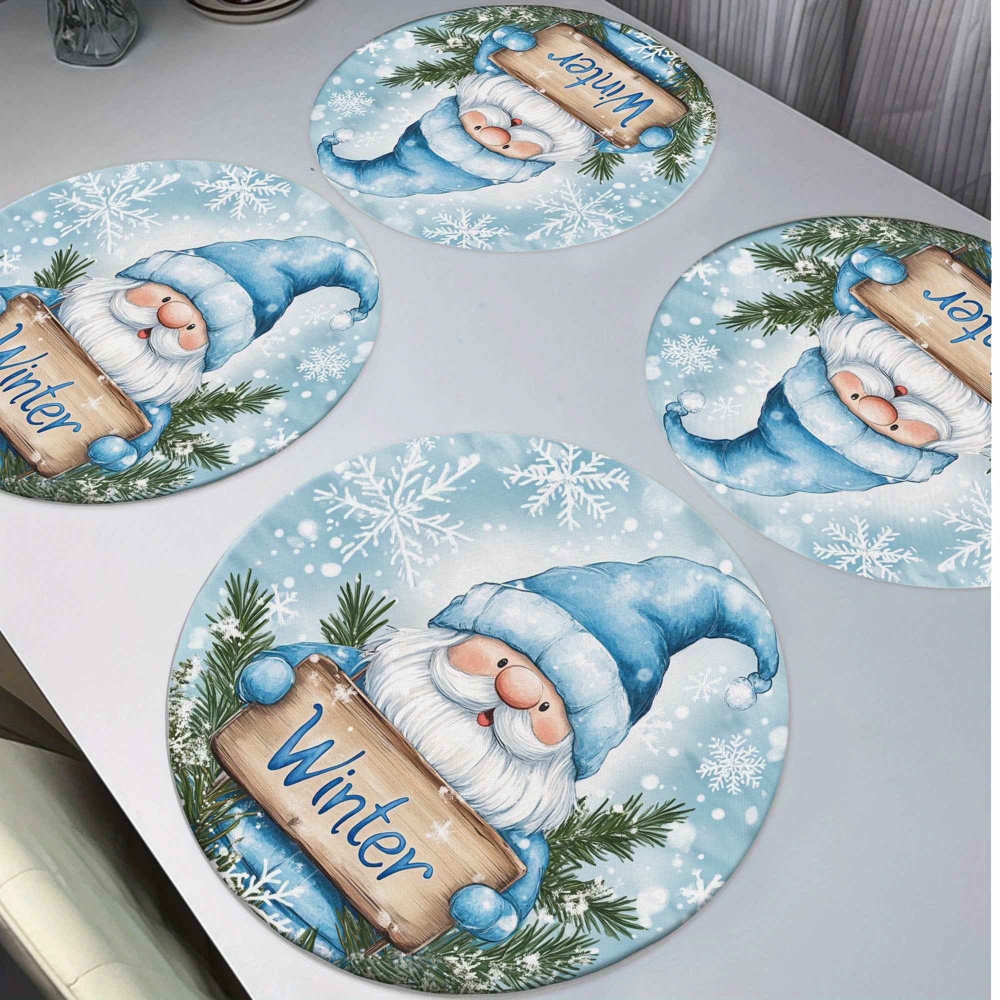 

4pcs Set Christmas Placemats - , & For Dining &