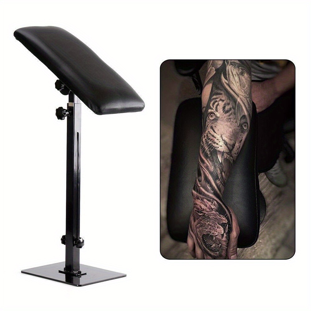 TEMU Supporto per braccio e per tatuaggi in ferro resistente, bracciolo completo, supporto per tatuaggio, altezza regolabile